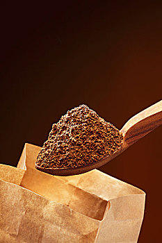 咖啡粉,木勺