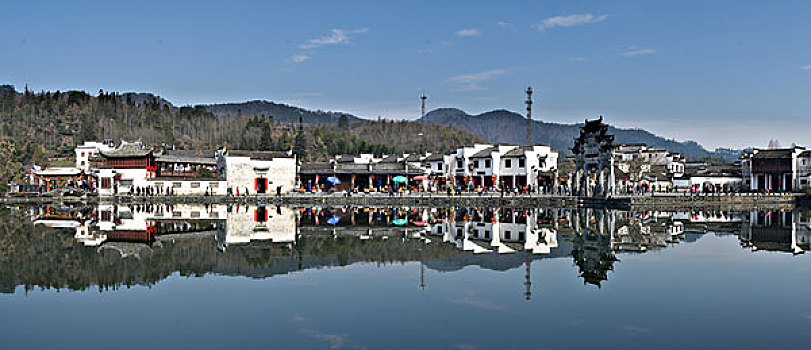 安徽西递古村落全景