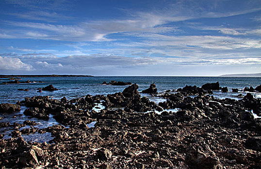 熔岩流,海洋,南方,海岸,毛伊岛,夏威夷