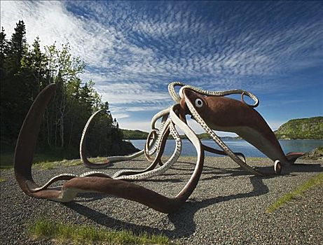 雕塑,纽芬兰,拉布拉多犬,加拿大