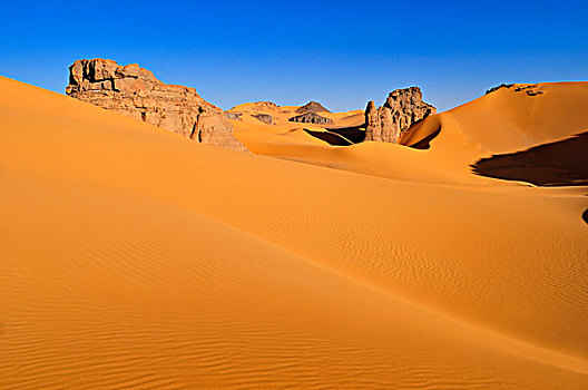 砂岩,石头,排列,沙丘,塔西里,国家,公园,世界遗产,阿尔及利亚,撒哈拉沙漠,北非