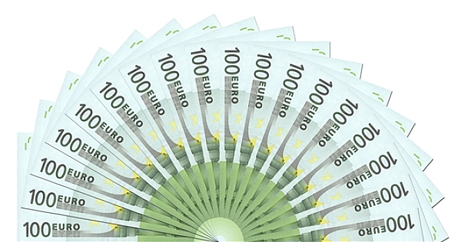 100欧元,钞票,一半,圆,模版