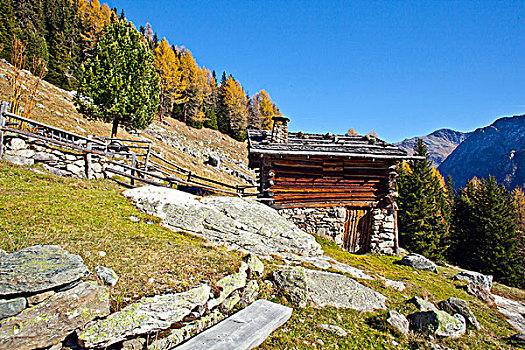 阿尔卑斯小屋,陡峭,斜坡