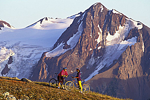 伴侣,站立,山脊,自行车,区域,不列颠哥伦比亚省,加拿大