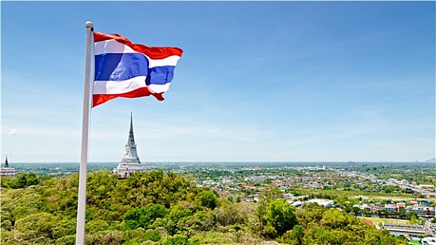 泰国,旗帜,摆动,风