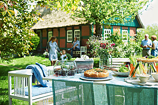 桌子,夏天,花园