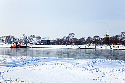 雾凇岛,冰雪,自然风光,吉林,龙潭区