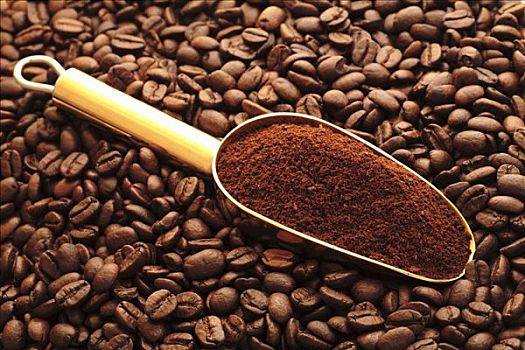 舀具,地面,咖啡,咖啡豆