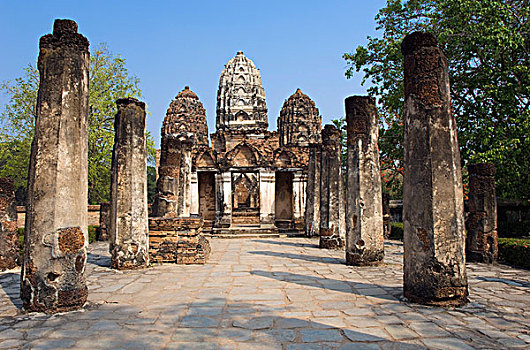 寺院,庙宇,素可泰,泰国,亚洲