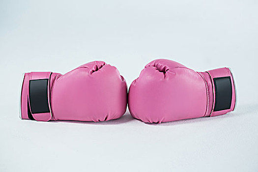 特写,一对,粉色,拳击手套,白色背景