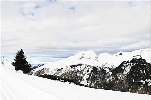 滑雪,雪,山,阿尔卑斯山