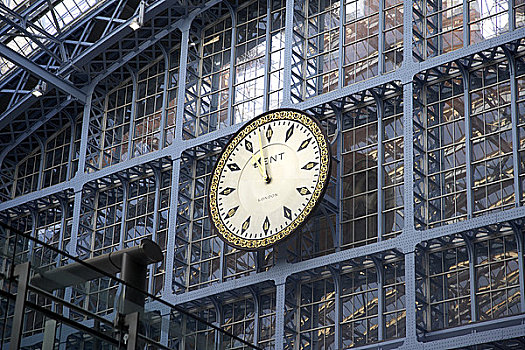 英格兰,伦敦,特写,钟表,圣潘克勒斯火车站