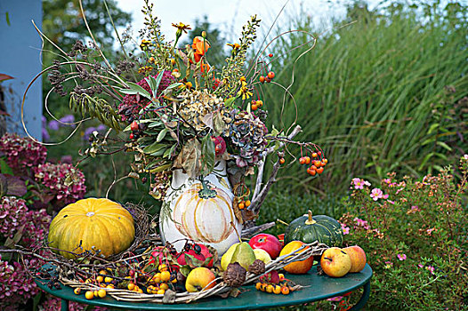 秋天,园艺装饰,乌瑟多姆岛,梅克伦堡州