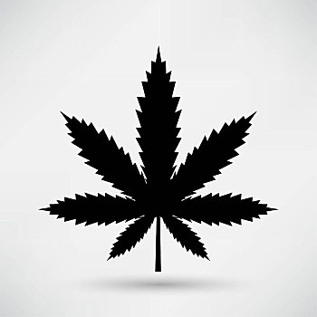 大麻,叶子,象征,隔绝,矢量,插画