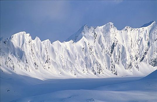 楚加奇山,阿拉斯加,冬天,景色,雪,天空