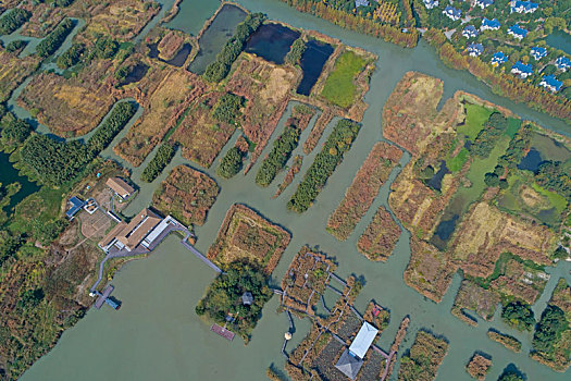 中国最美湿地,浙江省湖州市德清县下渚湖航拍