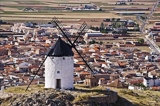 风车,城镇,康斯艾格拉,拉曼查,西班牙
