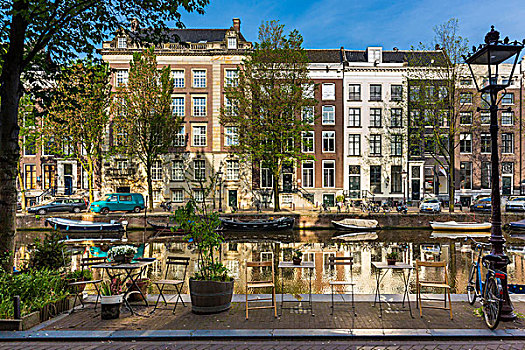 荫凉,会客区,运河,阿姆斯特丹,荷兰