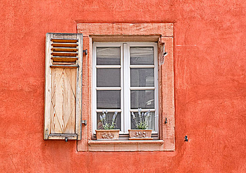 窗户,百叶窗,老城,巴登符腾堡,德国,欧洲