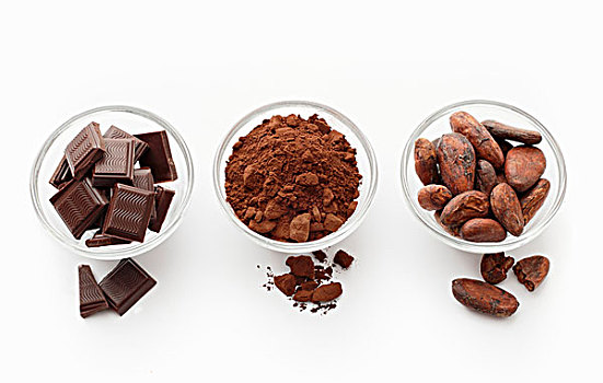 巧克力,可可粉,可可豆,玻璃盘