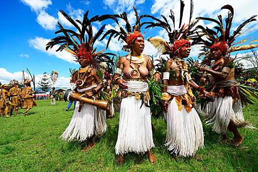 高地,部落,群体,赠送,大,唱歌,戈罗卡,巴布亚新几内亚,大洋洲
