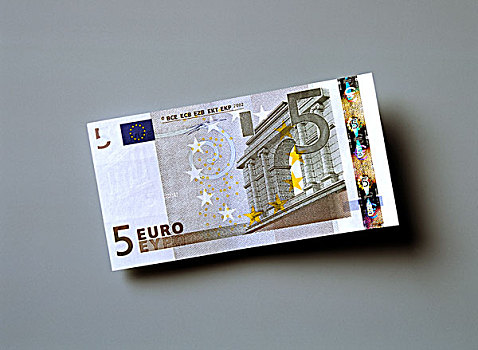 5欧元,欧洲货币,货币,灰色背景