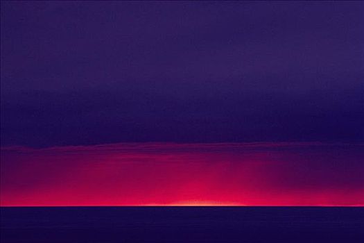 日落,海上,新斯科舍省,加拿大