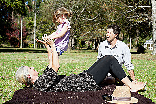 母亲,玩,女儿,公园,新西兰