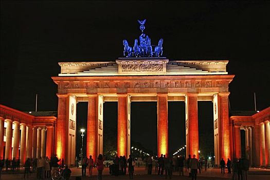 2005年,光亮,勃兰登堡门,柏林,德国