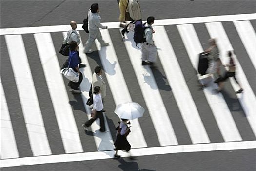 日本,东京,大,人行横道,街道,银座