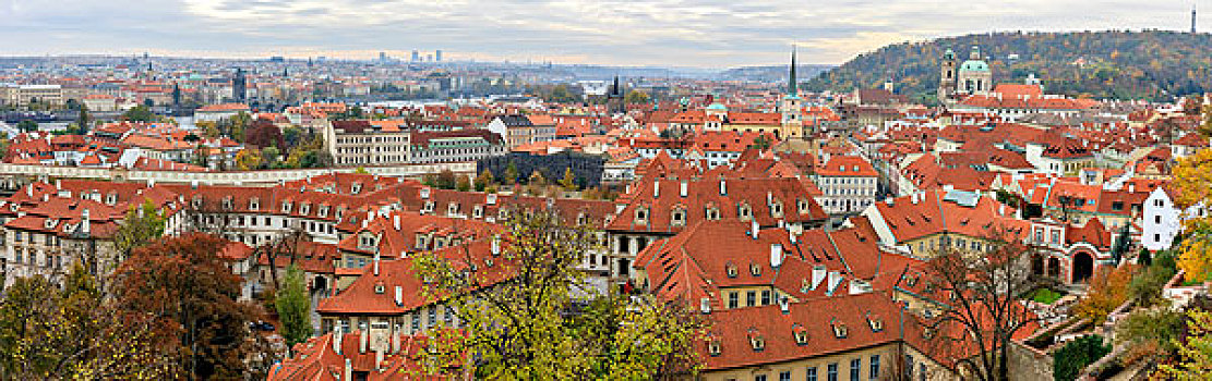 全景,屋顶,城市,风景,布拉格城堡,布拉格,捷克共和国,大幅,尺寸