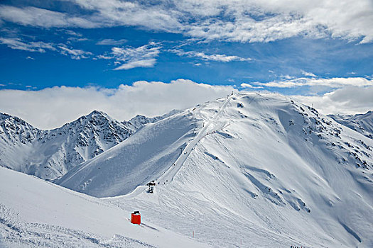 滑雪缆车,顶峰,提洛尔,奥地利,欧洲
