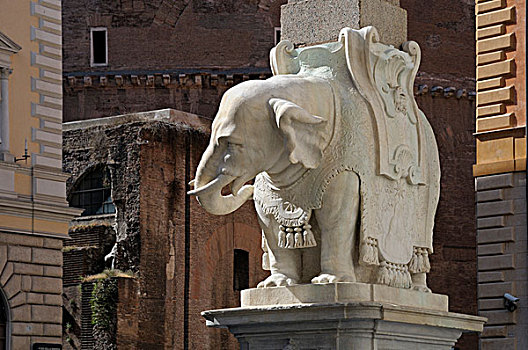 大象,方尖塔,设计,广场,圣马利亚,罗马,意大利,欧洲