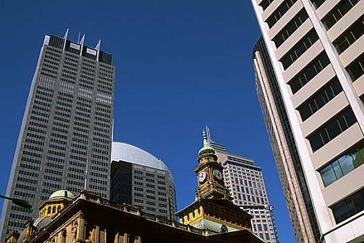 澳大利亚,悉尼,市区,街景,老,现代建筑