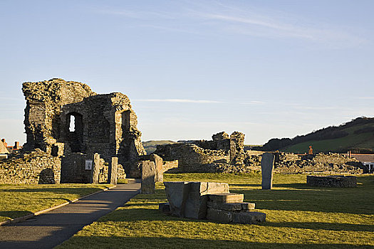 北威尔士,锡尔迪金,大门,13世纪,城堡遗迹,城堡