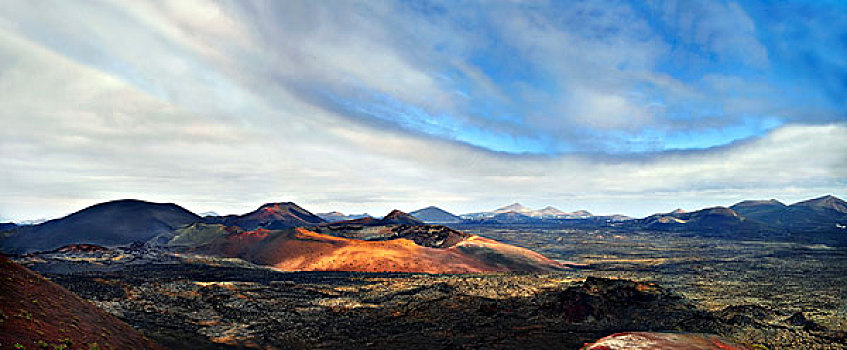 火山地貌,蒙大拿,蒂玛法雅国家公园,兰索罗特岛,加纳利群岛,西班牙,欧洲