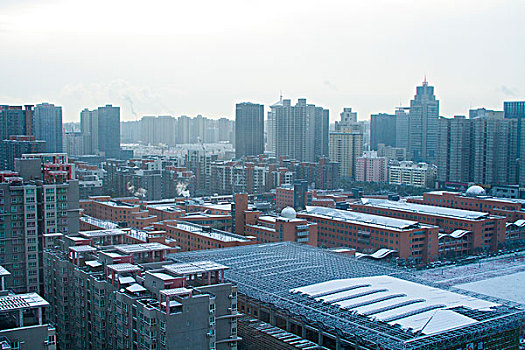 城市雪景
