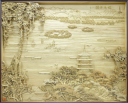 黄杨木雕---杭州西湖