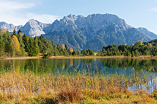 湖,山脉,陆地,上巴伐利亚,巴伐利亚,德国