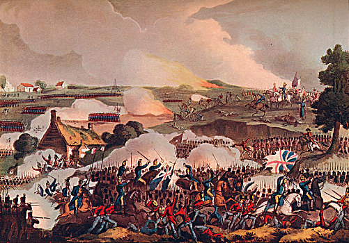 中心,英国陆军,动作,滑铁卢之战,19世纪,艺术家,萨瑟兰