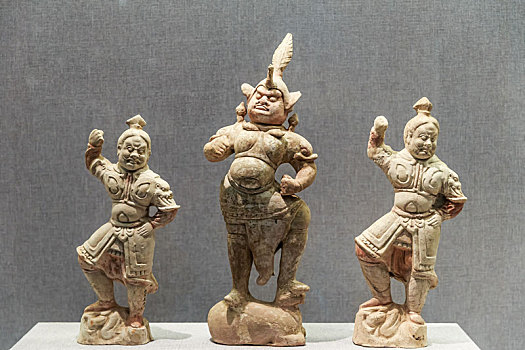 唐代彩绘天王俑,河南省洛阳博物馆馆藏文物
