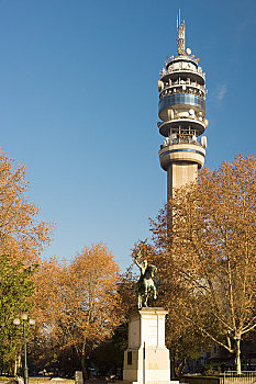 信号塔,纪念建筑,道路,圣地亚哥,智利