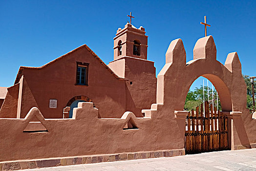 教堂,砖坯,风格,佩特罗,阿塔卡马沙漠,安托法加斯塔,智利,南美