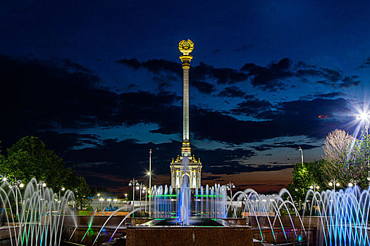 塔吉克斯坦-杜尚別的夜景
