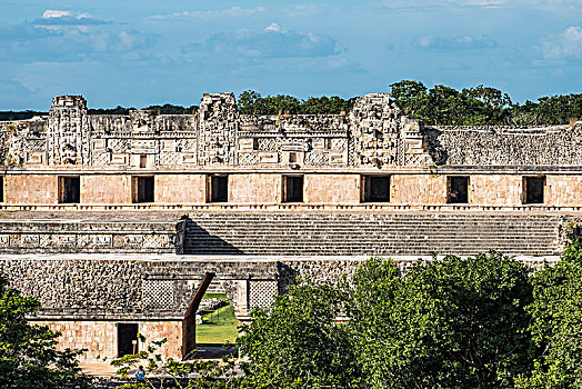古老,玛雅,遗址,修女四合院,乌斯马尔,遗迹,尤卡坦半岛,墨西哥