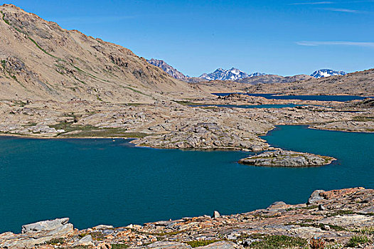 湖,靠近,格陵兰东部,格陵兰