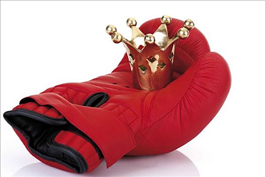 红色,拳击手套,金色,皇冠