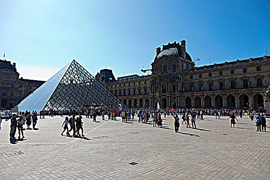 法国巴黎卢浮宫拿破仑广场