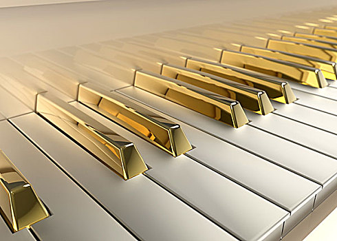 金色,钢琴
