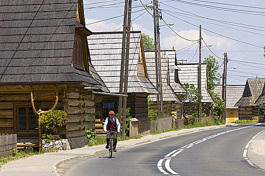 传统,木质,建筑,区域,波兰